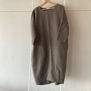 Black Crane Bud Dress Sage